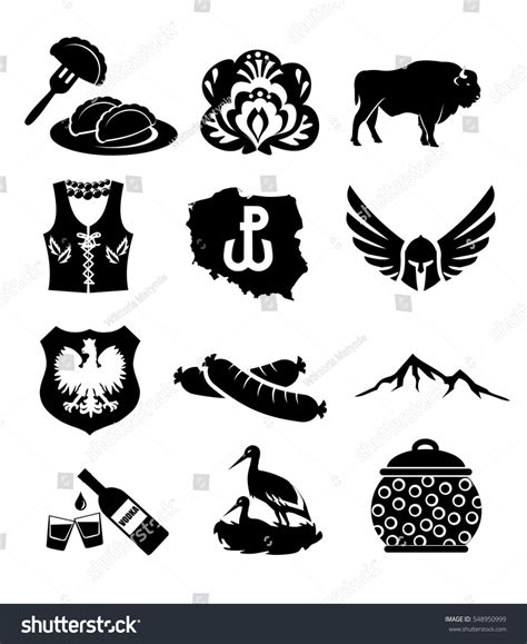 National Symbols Poland Vector Icon Set Stock Vector (Royalty Free ...