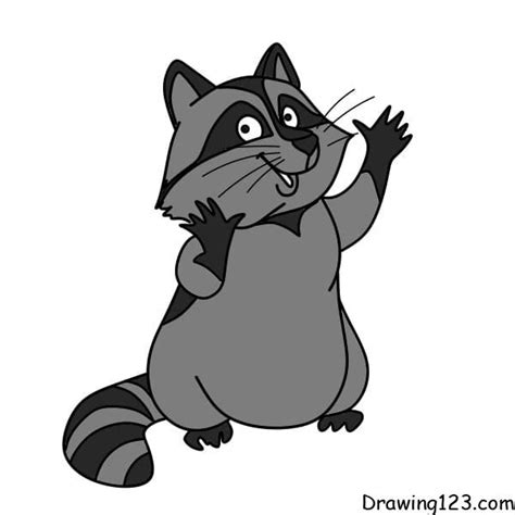 Raccoon Drawing Tutorial How To Draw Raccoon Step By Step Artofit