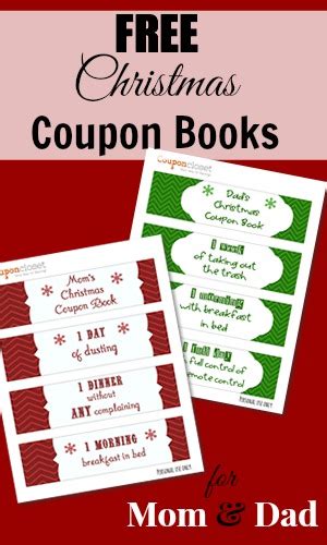 Free Christmas Coupon Book Printables For Mom And Dad One Crazy Mom