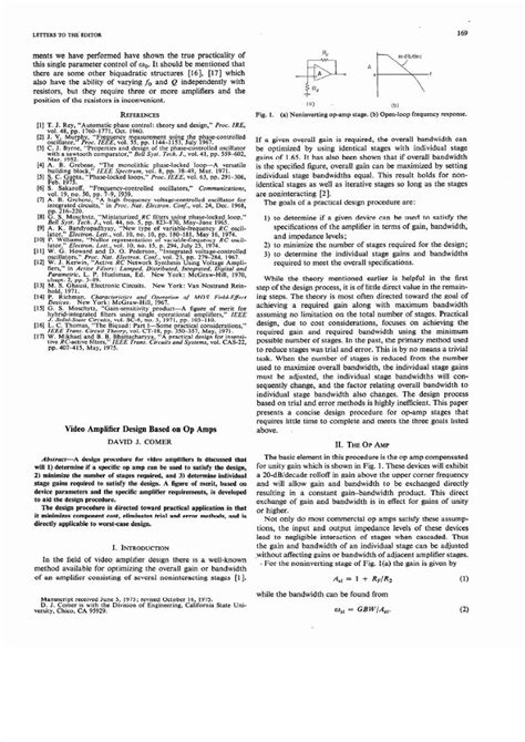 PDF Video Amplifier Design Based On Op Amps DOKUMEN TIPS