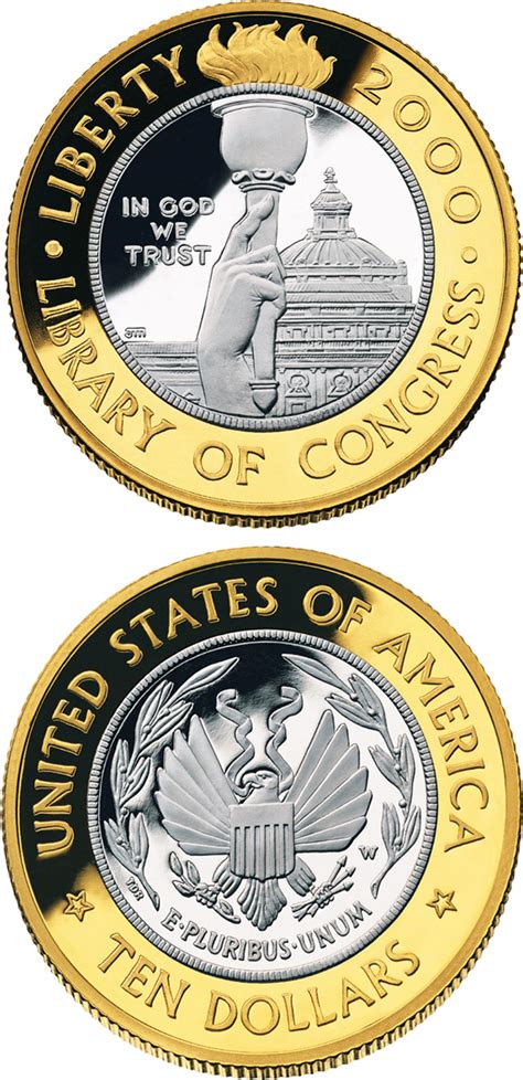 Commemorative gold dollar coins. The 5 dollars coin series from USA