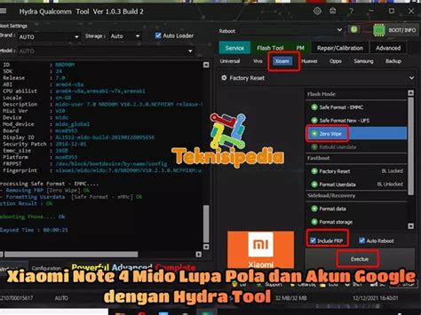 Solusi Xiaomi Redmi Note Mido Lupa Pola Dan Akun Google Dengan Hydra Tool