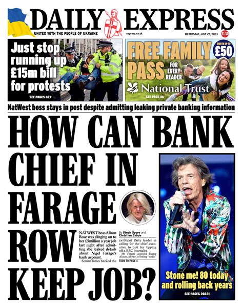 Daily Express Front Page Th Of July Tomorrow S Papers Today