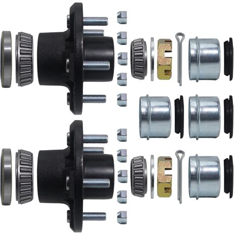 Buy IBroPrat 2 Sets Trailer Hub Kit 5 Bolt 4 5 Trailer Axle Kit For