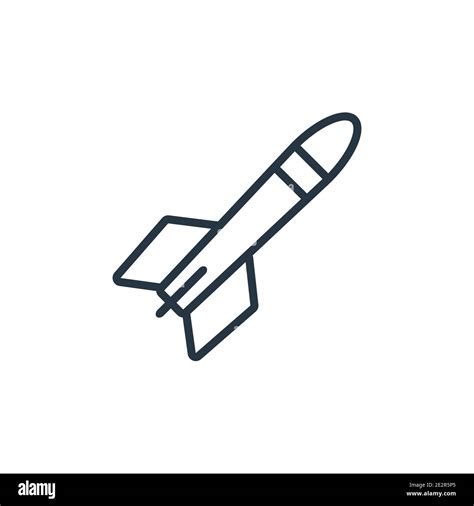 Missile Outline Vector Icon Thin Line Black Missile Icon Flat Vector