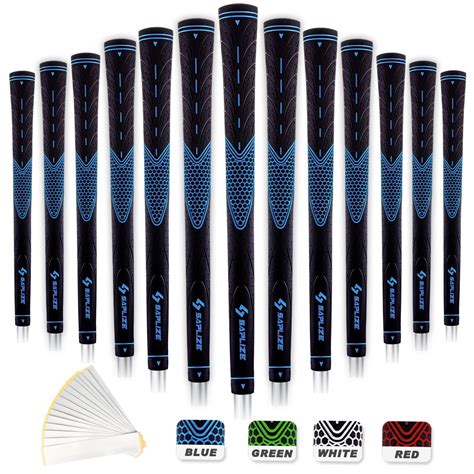 Saplize 13pcs Rubber Golf Grip Standard With 15 Tapes Golf Club Grips