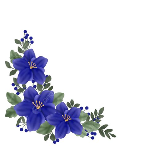 Hand Painted Blue Flowers Flowers Clipart Hand Painted Blue Floral