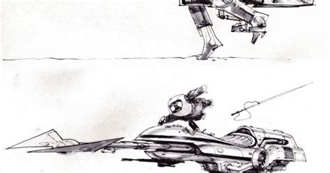 STAR WARS EPISODE VI RETURN OF THE JEDI Speeder Bike Concept Art By