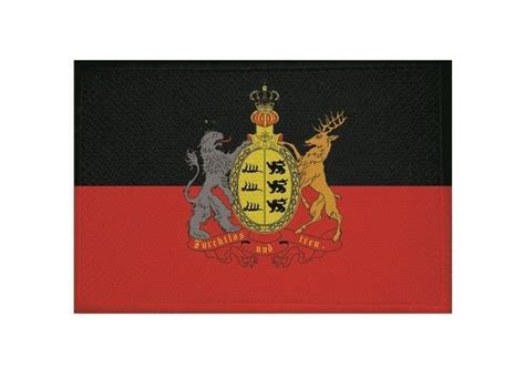 Aufnäher Württemberg furchtlos treu Fahne Flagge Aufbügler Patch 9 x