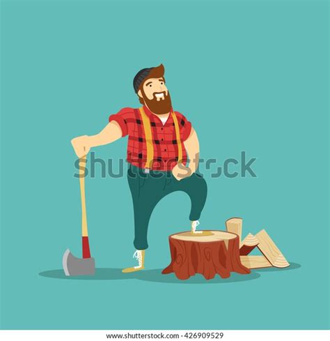 Lumberjack Vector Illustration Stock Vector Royalty Free 426909529