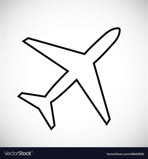 Airplane silhouette isolated on white background Vector Image