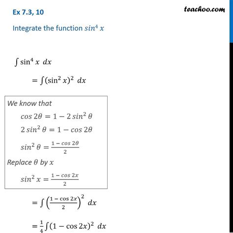 Integrate Sin X Teachoo Maths Chapter Class Ex