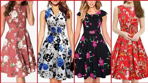 Most Attractive Stylish And Trendy Designer Casual Floral Print Aline Skater Dresses Youtube