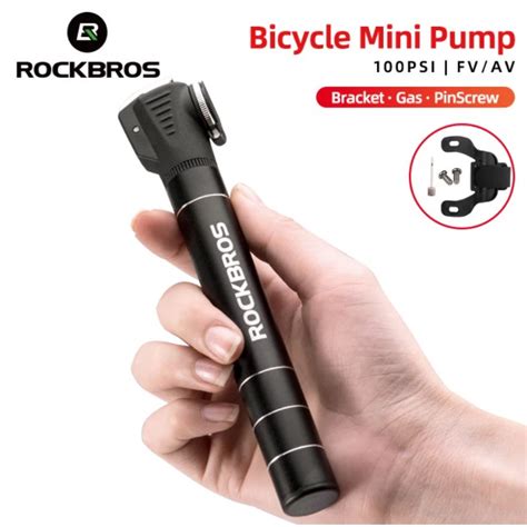 Rockbros Bicycle Pump Mini Portable Light Aluminum Alloy Bike Pump Air