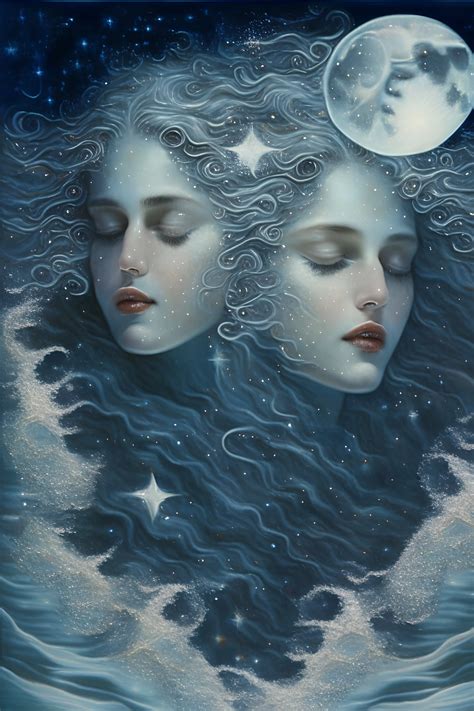 Diana With Moon Stars Waves Water Twins Gallery Stablecog