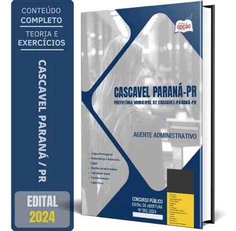 Apostila Prefeitura Cascavel Pr Agente Administrativo Frete Gr Tis