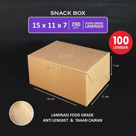 Jual Dus Snack Box Isi 100 Laminasi Kraft Coklat Tebal 290gsm Dus Kue