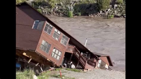 More Wild Video From The Flooding In Yellowstone House Breaks Off Into Raging River Your