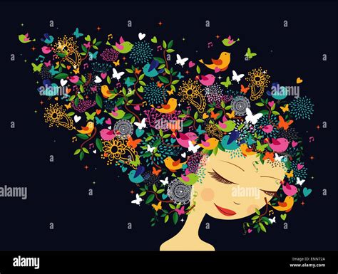 Beautiful Women Abstract Hair Illustration Stock Vector Image And Art Alamy