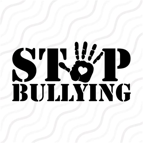 Stop Bullying Sign Black And White