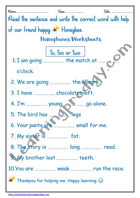 Grade 4 Homophone Worksheets Free Printables Worksheets