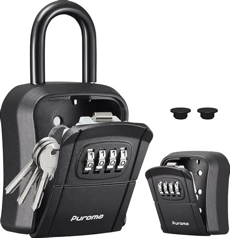 Puroma Key Lock Box Portable Combination Lockbox Wall Mounted Key