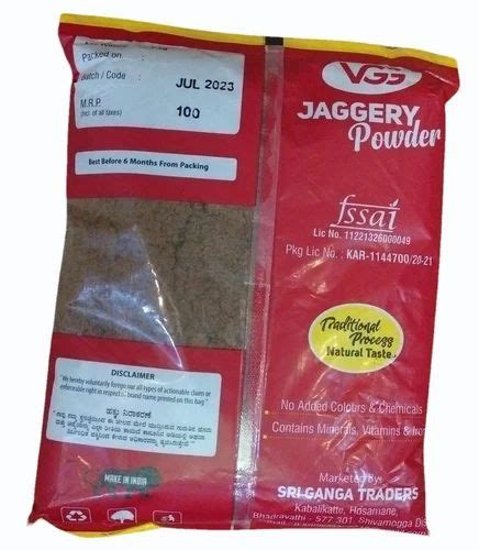 Refined Kg Vgg Jaggery Powder Shape Rectangular Packet Shape