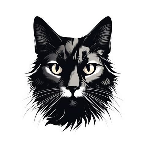 Premium Ai Image Elegant Realism Vector Black Cat Head Design With