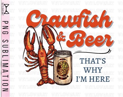 Crawfish And Beer Png Crawfish Season Png Crawfish Png Etsy