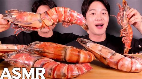 BIG SIZE KING TIGER SHRIMP 40cm EATING SOUNDS MUKBANG 40cm 대왕 블랙타이거