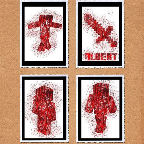 Minecraft Set of Four Prints. Minecraft Wall Art. Minecraft | Etsy UK