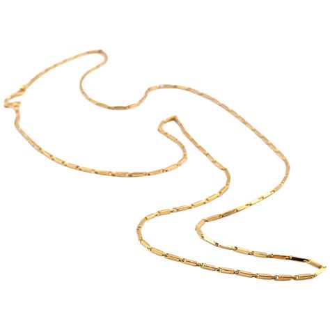 24 Karat Yellow Gold Box Chain Necklace at 1stDibs | 24 karat gold ...