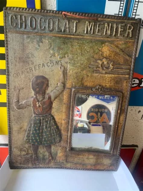 ANCIENNE PLAQUE en tôle chocolat menier en tôle 1er modèle sans