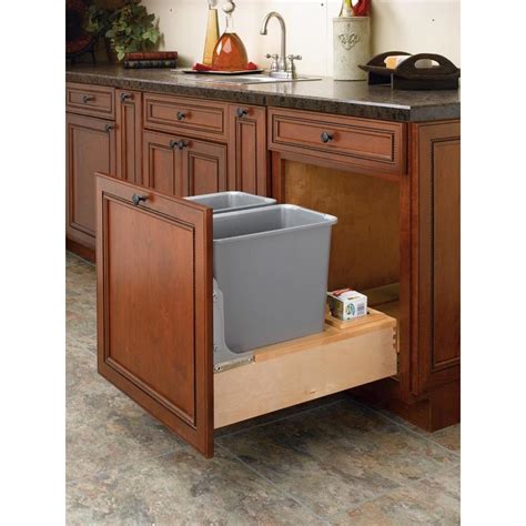 Rev A Shelf 30 Quart Plastic Soft Close Pull Out Trash Can At