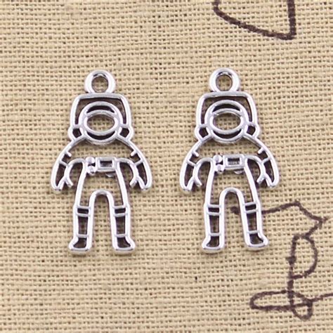 Pcs Charms Plads Man Astronaut Univers X Mm Antik S Lv Farve