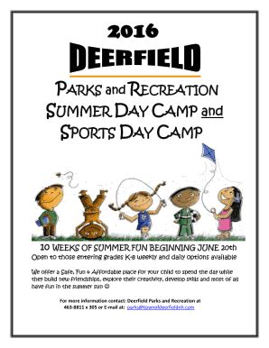 Fillable Online Deerfield Parks And Recreation Fax Email Print Pdffiller