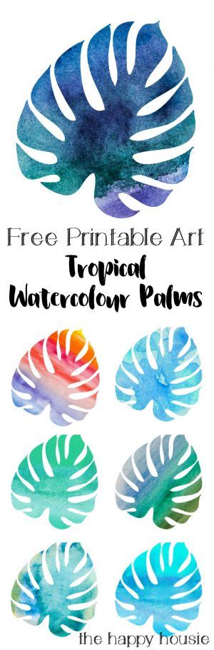 Tropical Watercolour Palm Leaves Free Summer Printables The Happy Housie