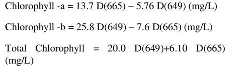 The formula to calculated chlorophyll content | Download Scientific Diagram