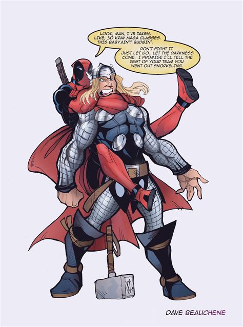 Deadpool vs Thor by DaveJorel on DeviantArt