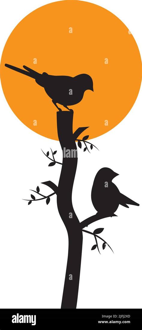 Tree And Bird Silhouette Vector