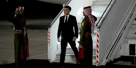 Guerre Hamas Israël Emmanuel Macron est arrivé à Amman