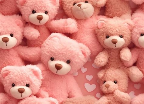 Premium Ai Image A Pink Teddy Bear With Hearts On Its Face