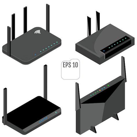 Premium Vector Router Isometric Icons Set Set Of Wifi Router Icons