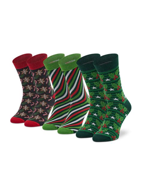 Rainbow Socks Zestaw 3 Par Wysokich Skarpet Unisex Xmas Socks Box