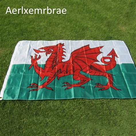 Free Shipping 90150cm Wales Flag Welsh Red Dragon Cymru Uk United