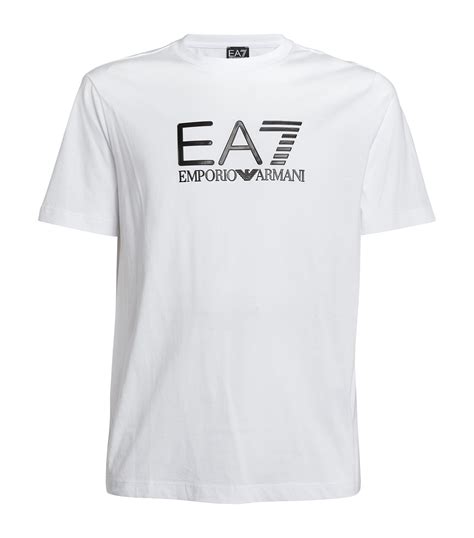 Ea Emporio Armani White Lux Identity Logo T Shirt Harrods Uk