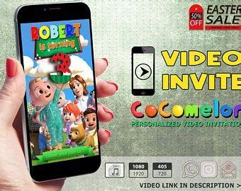 Video Invitation Cocomelon Etsy Birthday Invitations Birthday