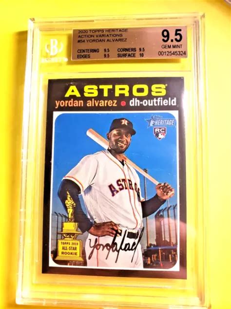 Variation Action Yordan Alvarez Topps Heritage Rc Bgs Eur