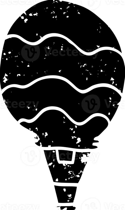 Line Drawing Cartoon Hot Air Balloon Distressed Icon 45446863 PNG