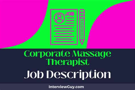 Corporate Massage Therapist Job Description [updated For 2024]